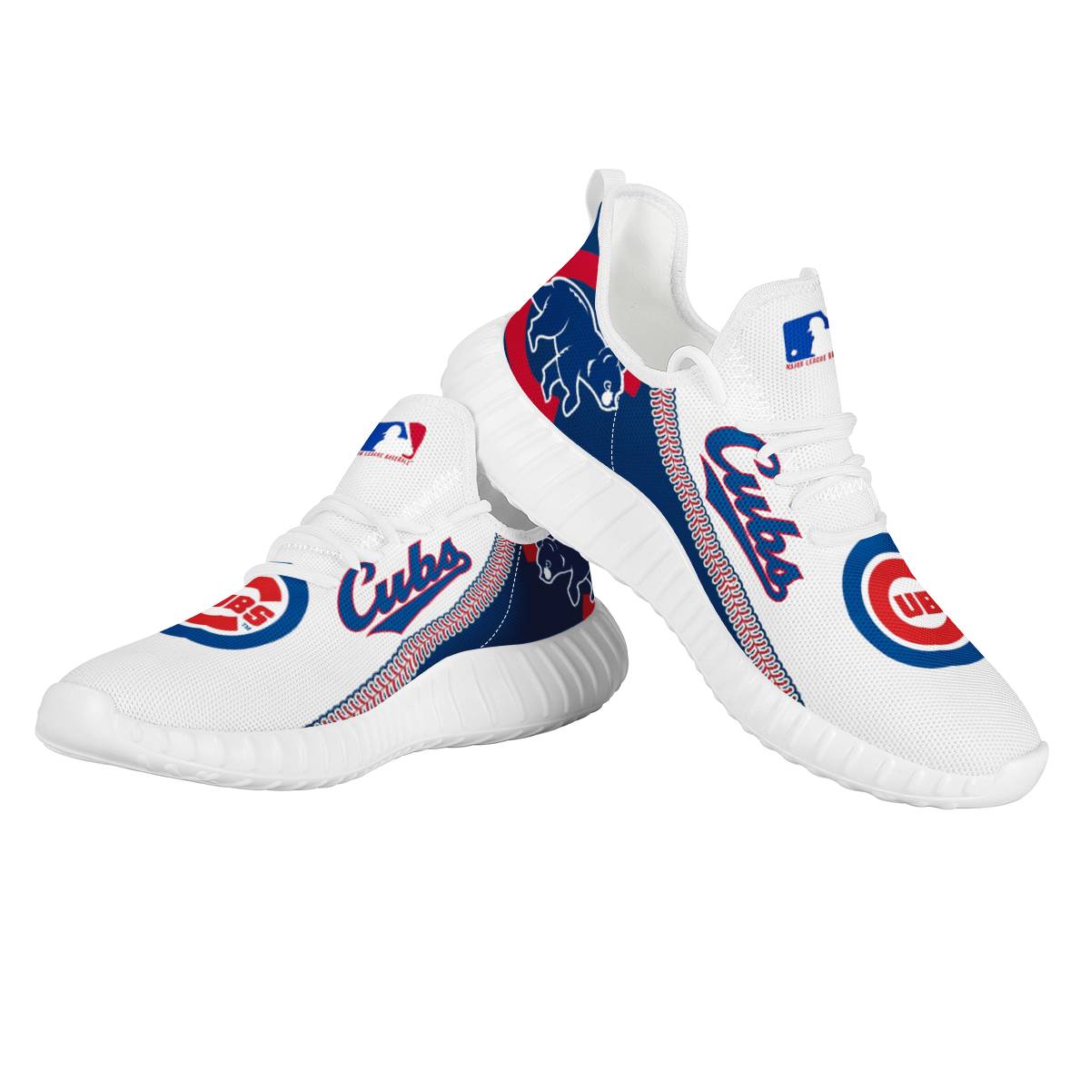 Women's Chicago Cubs Mesh Knit Sneakers/Shoes 006